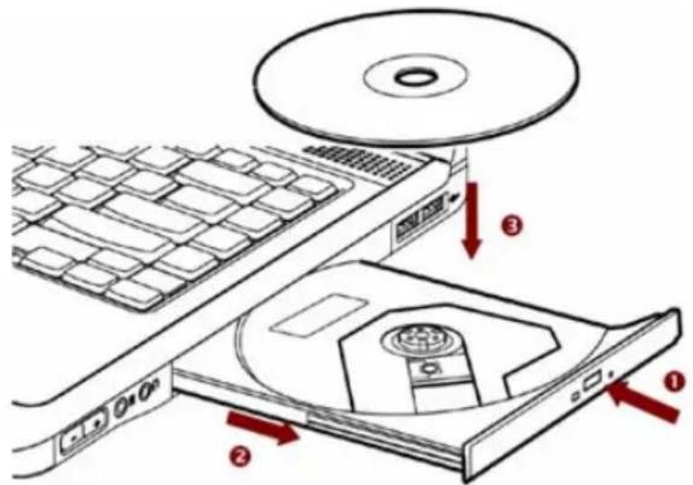 AIRIS Pragma N840 - Inserción de un DVD - 1