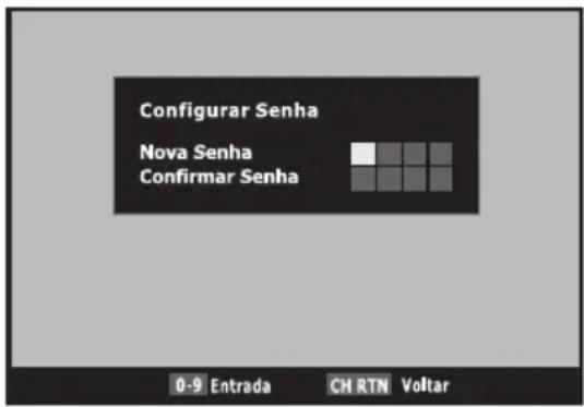 Configurar Senha Nova Senha Confirmar Senha 0-9 Entrada CH RTN Voltar