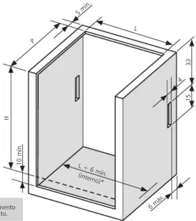 Brastemp BF150AB - Dimensões do nicho/gabinete - 1