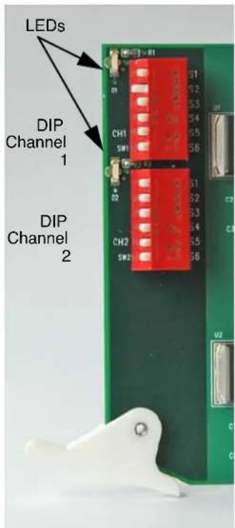 LEDs DIP Channel 1 DIP Channel 2