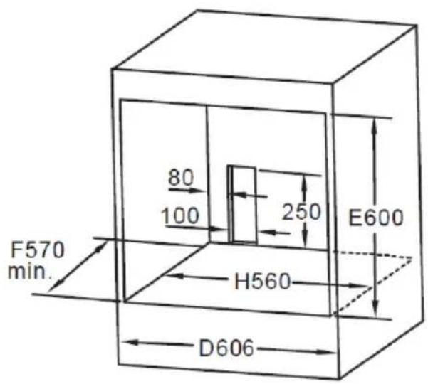 F570 min. 80 100 250 E600 H560 D606