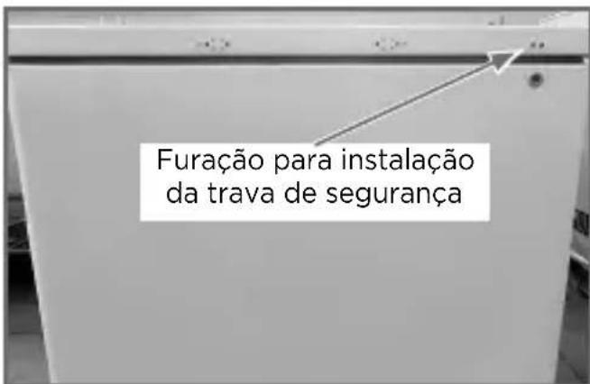 Furação para instalação da trava de segurança