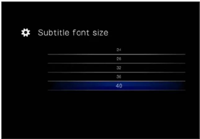 Subtitle font size 24 28 32 36 40