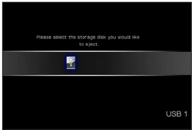 Please select the storage disk you would like to eject. USB 1