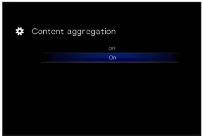 Content aggregation Off On