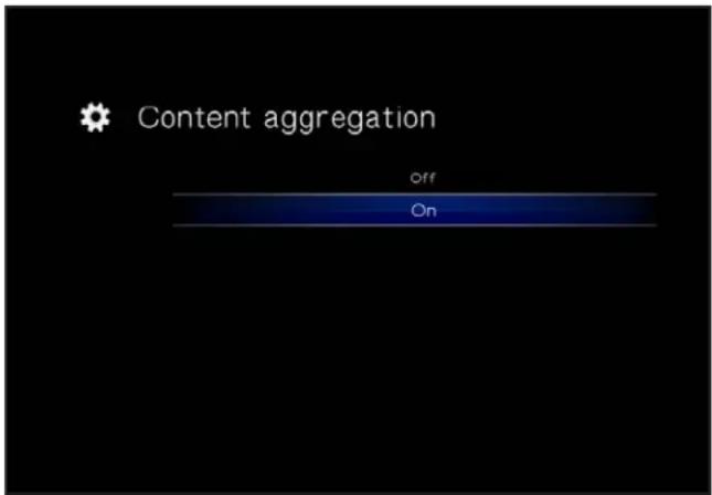 Content aggregation Off On