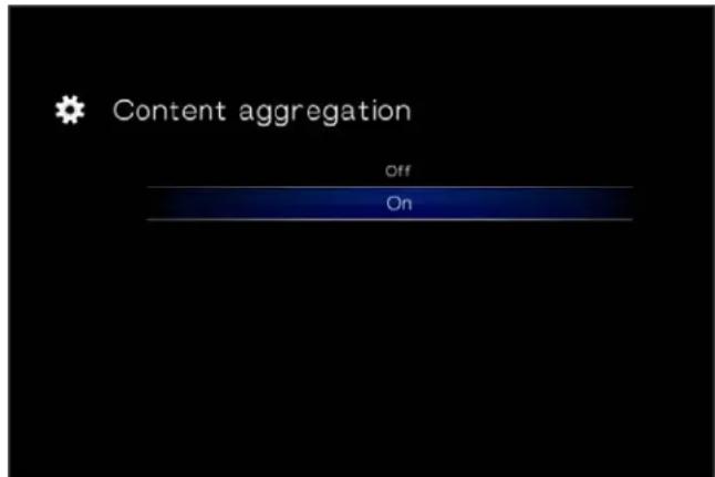 Content aggregation Off On