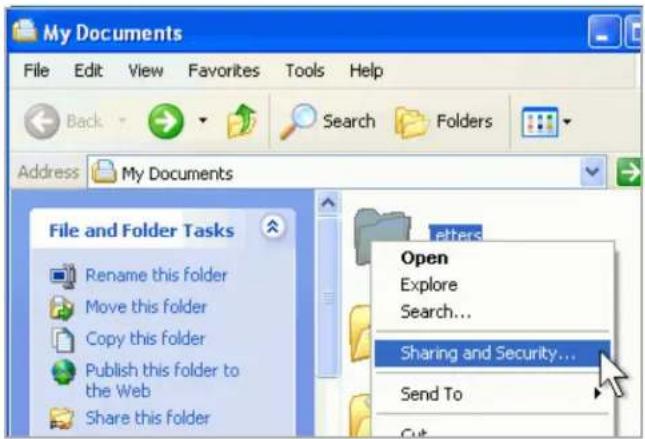 My Documents File Edit View Favorites Tools Help Back Search Folders Address My Documents File and Folder Tasks Rename this folder Move this folder Copy this folder Publish this folder to the Web Share this folder Open Explore Search... Sharing and Security... Send To Cut
