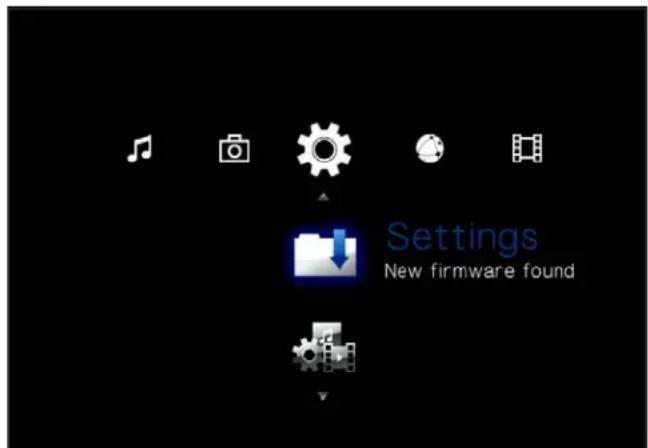 Settings New firmware found