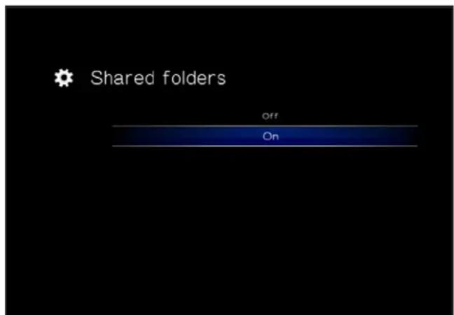 Shared folders Off On