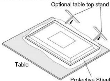 NEC MultiSync X551S-AVT - Installing and removing optional table top stand - 1