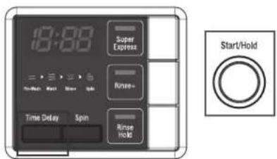 19:89 Super Express Rinse- Time Delay Spin Rinse hold Start/Hold