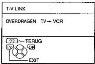 T-V LINK OVERDRAGEN TV → VCR (1) ~ TERUG IV ON EXIT