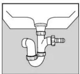 DAEWOO DWD-MH1212 - Conectarea furtunului de scurgere a apei - 1