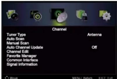 UTOK U32HD6 - Meniul Canal - 1