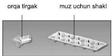orqa tirgak muz uchun shakl