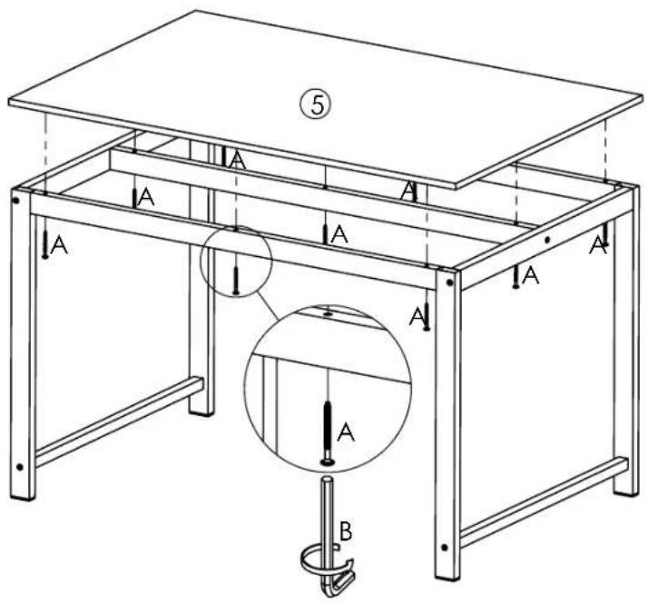 Technical diagram of a mechanical assembly with labeled components and cross-sectional views