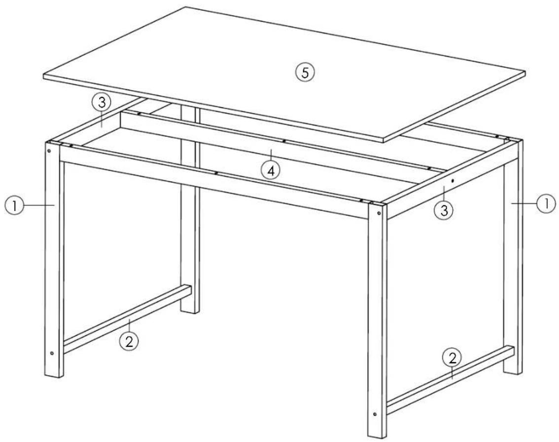 Technical diagram of a mechanical setup with numbered components for identification