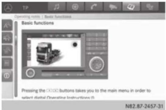 Mercedes-Benz Arocs (2014) - Apelarea funcției de ajutor a Instrucțiunilor digitale de utilizare - 2