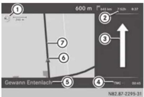 600 m 200 m ① ② 7/52h 9:37 ③ Gewann Entenlach ④ TMC 00:45 N82.87-2295-31
