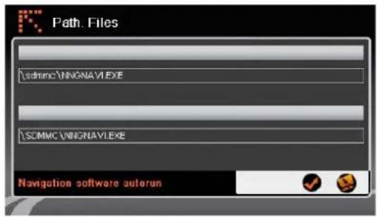 Path. Files \sdmmc\NNGNAVLEXE SOMMC\NNGNAVLEXE Navigation software auturon