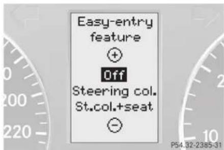 Easy-entry feature + Off Steering col. St.col.+seat -