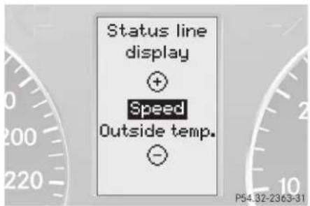 Status line display + Speed Outside temp. -