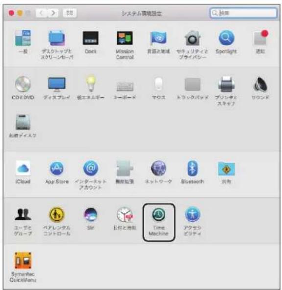 システム環境設定 一般 デスクトップと スクリーンセーパ Dock Mission Control 貢器と地域 セキュリティと プライバシー Spotlight 通知 CDとDVD ディスプレイ 板エネルギー オーボード マウス トラックパッド プリンタと スキャア サウンド 起着ディスク iCloud App Store インターネット タカウント 機密監視 ネットワーク Bluetooth 共有 ユーデヒ グループ ベテレンタル コントロール Siri 日付と海航 Time Machine アクセン ビリティ Symantac QuickMenu