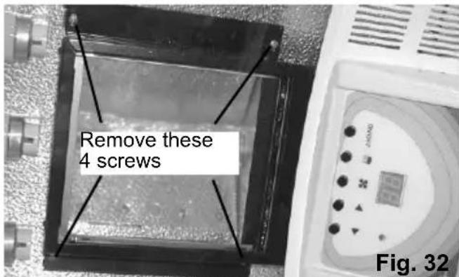 Remove these 4 screws Fig. 32