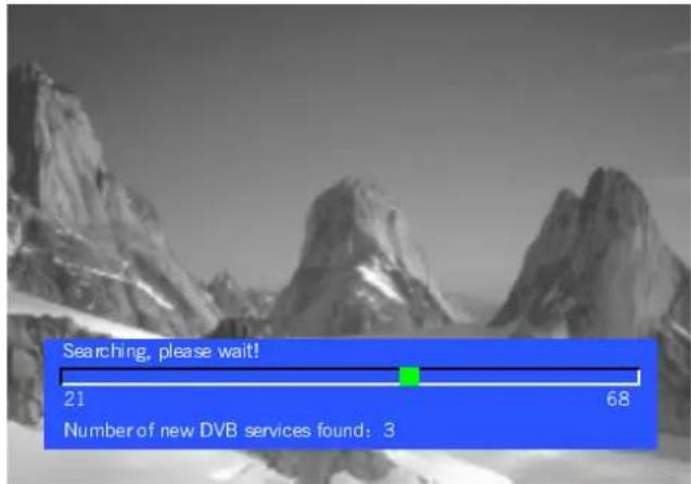 Searching, please wait! 21 68 Number of new DVB services found: 3