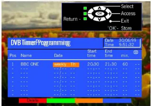 Return - Select Access Exit 'OK'- Store DVB Timer Programming Date 30/06/99 Time 9:51:32 Start time End time min. Pos Name Date 1 BBC ONE weekly Th 20:30 21:30 60 -- - - - - - - - - - - - - - - - - - - - - - - - - - - - - - - - - - - - - - - - - - - - - - - - - - - - - - - - - - - - - - - - - - - - - - - - - - - - - - - - - - -- -- -- -- -- -- -- -- -- -- -- -- -- -- -- -- -- -- -- -- -- -- -- -- -- -- -- -- -- -- -- -- -- -- -- -- -- -- -- -- -- -- -- -- -- -- -- -- -- -- -- -- -- -- -- -- -- -- -- -- -- -- -- -- -- -- -- -- -- -- -- -- -- -- -- -- -- -- -- -- -- -- -- -- -- -- -- -- -- -- -- -- -- -- -- -- -- -- -- -- 20:30 21:30 60 -- - --- --- --- --- --- --- --- --- --- --- --- --- --- --- --- --- --- --- --- --- --- --- --- --- --- --- --- --- --- --- --- --- --- --- --- --- --- --- --- --- --- --- --- --- --- --- --- --- --- --- --- --- --- --- --- --- --- --- --- --- --- --- --- --- --- --- --- --- --- --- --- --- --- --- - BBC ONE - weekly Th - /- - /- - /- - /- - /- - /- - /- - /- - /- - /- - /- - /- - /- - /- - /- - /- - /- - /- - /- - /- - /- - /- - /- - /- - /- - /- - /- - /- - /- - /- - /- - /- - /- - /- --