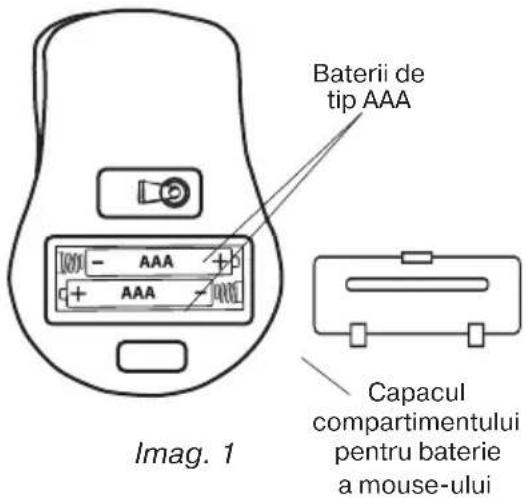 Baterii de tip AAA Imag. 1 Capacul compartimentului pentru baterie a mouse-ului