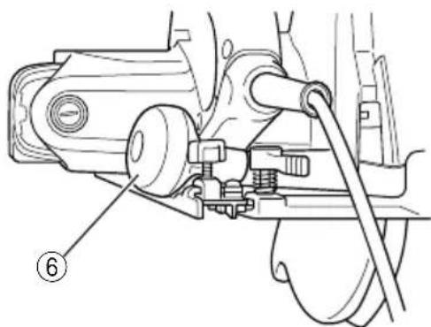 Technical diagram of a mechanical assembly with labeled component 6