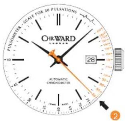 PULSOMETER - SCALE FOR 30 PULSATIONS CHIRWARD LONDON 28 AUTOMATIC CHRONOMETER 2