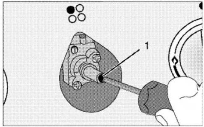 Diagramă tehnică care prezintă un ansamblu mecanic cu componenta etichetată '1' și părți ale componentelor circulare