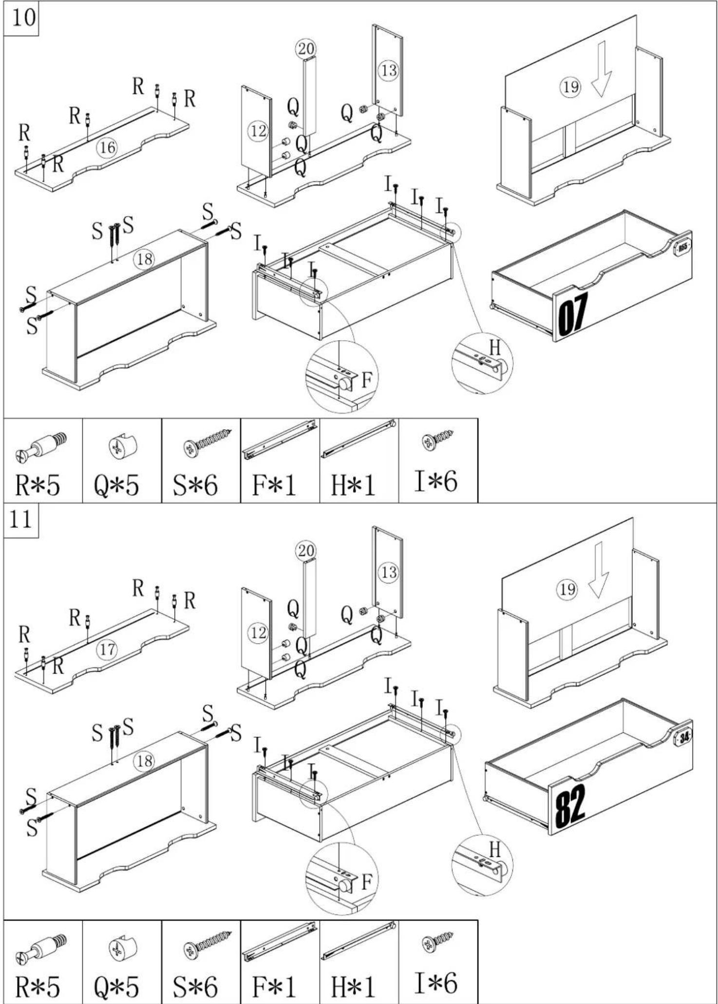 Vipack Alex - MONTAGE AANWIJZING NOTICE DE MONTAGE MONTAGE ANLEITUNG ASSEMBLY INSTRUCTIONS - 24