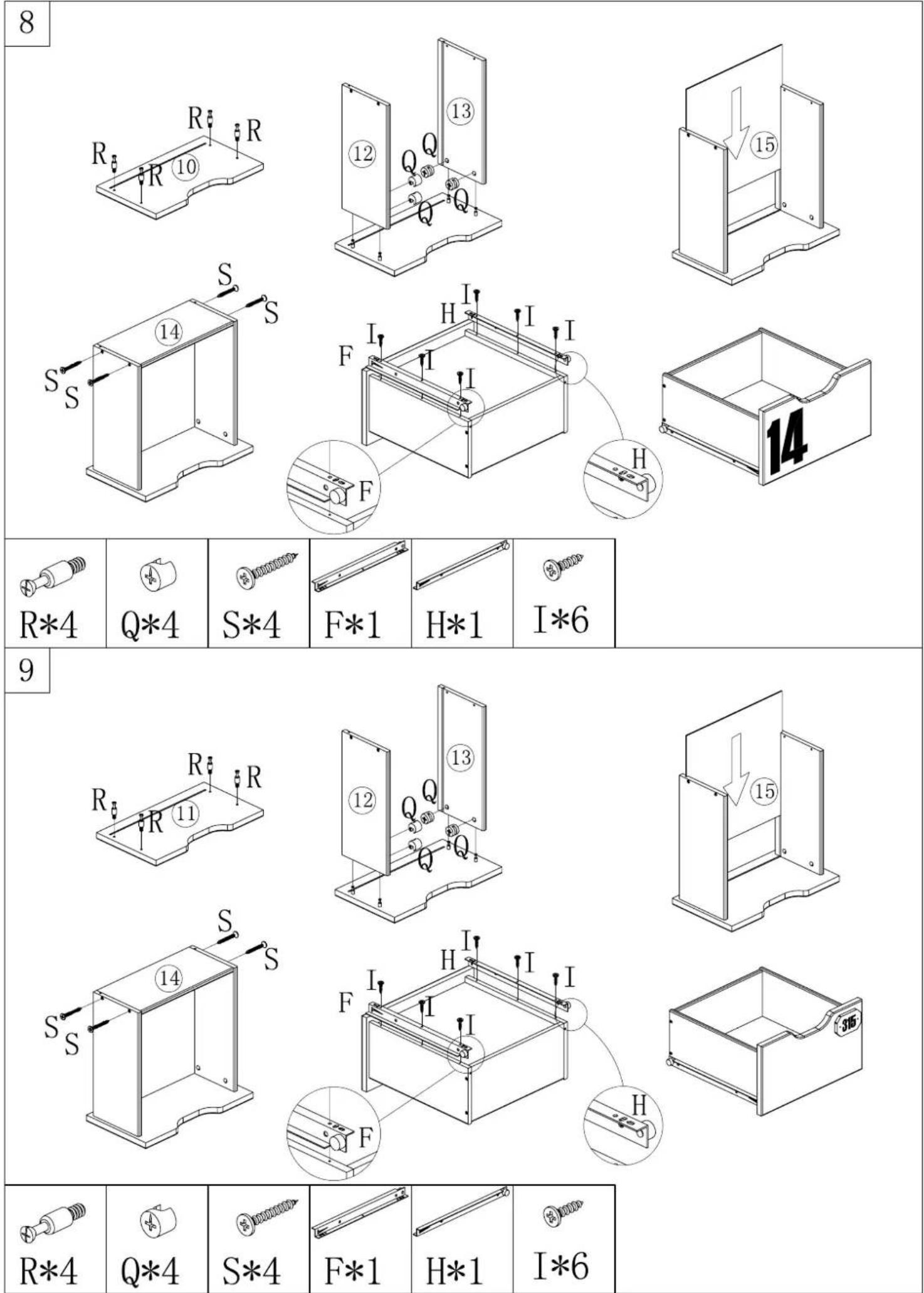 Vipack Alex - MONTAGE AANWIJZING NOTICE DE MONTAGE MONTAGE ANLEITUNG ASSEMBLY INSTRUCTIONS - 23