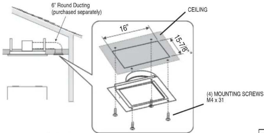 Zephyr ALUE63BSX - INSTALL THE AIR RETURN VENT (NON-DUCTED VERSION) - 2