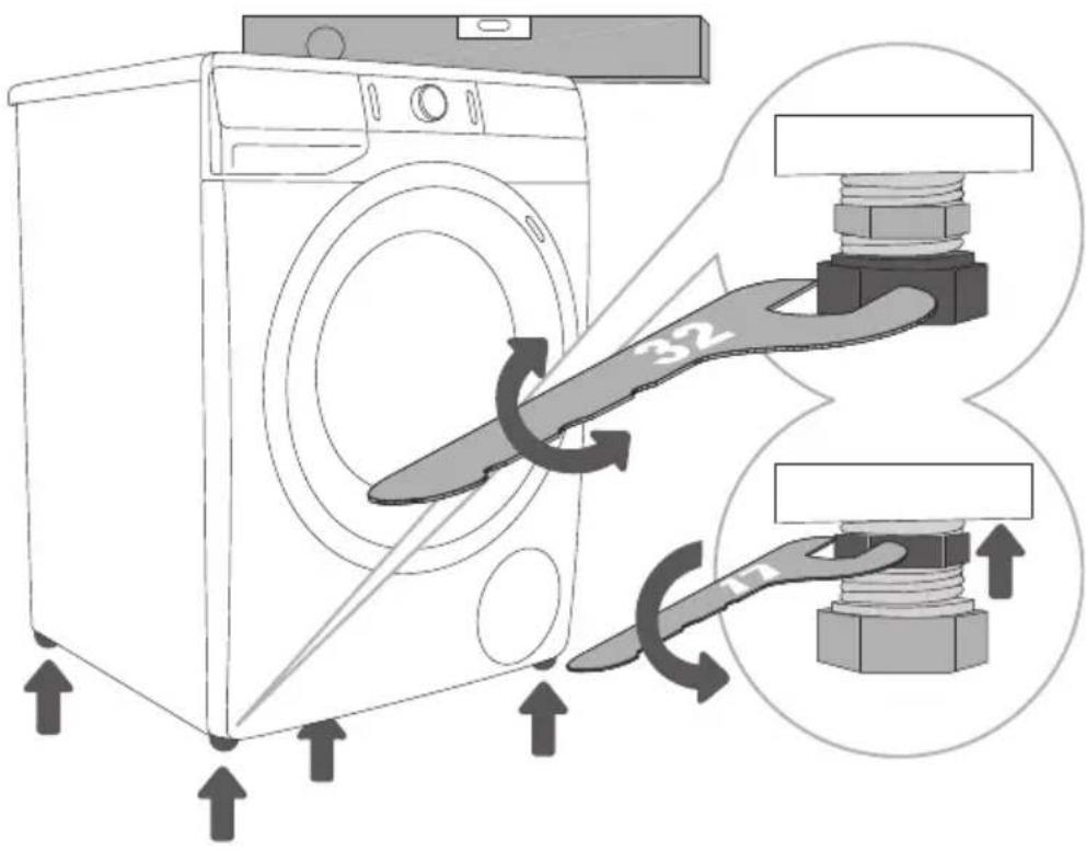 GORENJE W2A84CS - AJUSTAREA PICIORUŞELOR MAŞINII DE SPĂLAT - 1