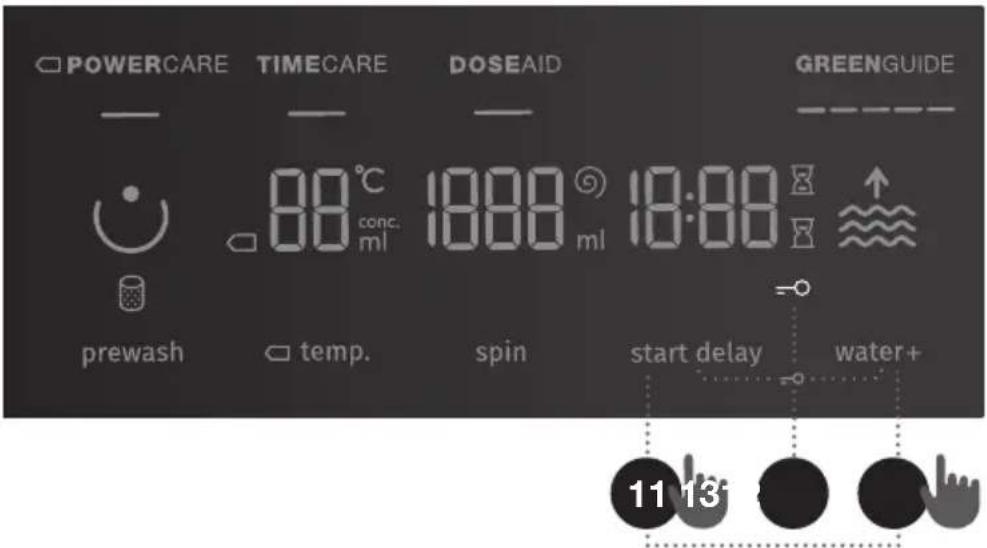 POWERCARE TIMECARE DOSEAID GREENGUIDE — — — — 88°C 18:00 18:00 conc. ml ml prewash temp. spin start delay water+ 11 13