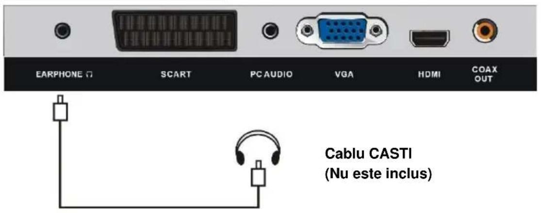 EARPHONE SCART PC AUDIO VGA HDMI COAX OUT Cablu CASTI (Nu este inclus)