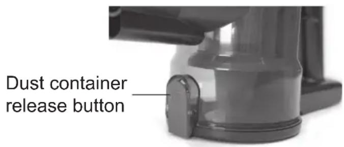 Dust container release button
