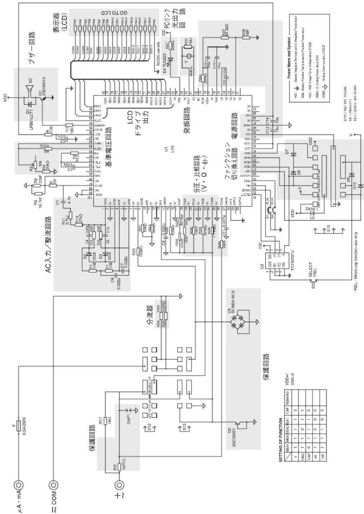 μA·mA F 0.5A/250V ≈COM 保護回路 R17 1MJ R15 1kJ(PTC) GAP1 S12 OFF OFF VA 100W/LED/DO CAP R24 1RD R25 100RD S13 Q2 2SC3265Y D5 SI WBA 60 B 保護回路 AC入力/整流回路 R11 2.7kJ R13 27kJ C8 0.022u R20 100KD R21 10kD R23 110kD C8 0.022u R26 100KD R29 27kJ R30 1kD R32 19kD R33 101RD R35 111RD C8 0.022u R36 19kD C11 0.047u C12 0.047u C13 0.047u C14 0.047u C15 0.047u C16 0.047u C17 0.047u C18 0.047u C19 0.047u C20 0.047u C21 0.047u C22 0.047u C23 0.047u C24 0.047u C25 0.047u C26 0.047u C27 0.047u C28 0.047u C29 0.047u C30 0.047u C31 0.047u C32 0.047u C33 0.047u C34 0.047u C35 0.047u C36 0.047u C37 0.047u C38 0.047u C39 0.047u C40 0.047u C41 0.047u C42 0.047u C43 0.047u C44 0.047u C45 0.047u C46 0.047u C47 0.047u C48 0.047u C49 0.047u C50 0.047u C51 0.047u C52 0.047u C53 0.047u C54 0.047u C55 0.047u C56 0.047u C57 0.047u C58 0.047u C59 0.047u C60 0.047u C61 0.047u C62 0.047u C63 0.047u C64 0.047u C65 0.047u C66 0.047u C67 0.047u C68 0.047u C69 0.047u C70 0.047u C71 0.047u C72 0.047u C73 0.047u C74 0.047u C75 0.047u C76 0.047u C77 0.047u C78 0.047u C79 0.047u C80 18.7kF R2 22kF R3 19kF R4 28kF R5 35kF R6 33kF R7 31kF R8 39kF R9 36kF R10 35kF R11 34kF R12 33kF R13 32kF R14 31kF R15 39kF R16 38kF R17 36kF R18 35kF R19 34kF R20 33kF R21 32kF R22 31kF R23 39kF R24 38kF R25 36kF R26 35kF R27 34kF R28 33kF R29 32kF R30 31kF R31 39kF R32 38kF R33 36kF R34 35kF R35 34kF R36 33kF R37 32kF R38 31kF R39 39kF R40 38kF R41 36kF R42 35kF R43 34kF R44 33kF R45 32kF R46 31kF R47 39kF R48 38kF R49 36kF R50 35kF R51 34kF R52 33kF R53 32kF R54 31kF R55 39kF R56 38kF R57 36kF R58 35kF R59 34kF R60 33kF R61 32kF R62 31kF R63 39kF R64 38kF R65 36kF R66 35kF R67 34kF R68 33kF R69 32kF R70 31kF R71 39kF R72 38kF R73 36kF R74 35kF R75 34kF R76 33kF R77 32kF R78 31kF R79 39kF R80 38kF R81 36kF R82 35kF R83 34kF R84 33kF R85 32kF R86 31kF R87 39kF R88 38kF R89 36kF R90 35kF R91 34kF R92 33kF R93 32kF R94 31kF R95 39kF R96 38kF R97 36kF R98 35kF R99 34kF R10-