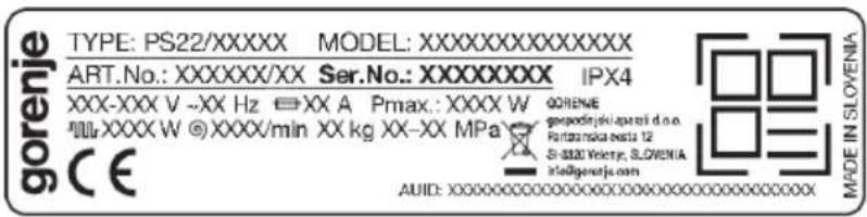 GORENJE WNA1X4A - Datetehnice - 1