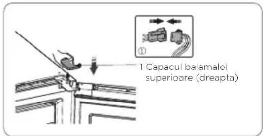 1 Capacul balamalei superiore (dreapta)