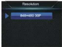 Resolution 848x480 30P