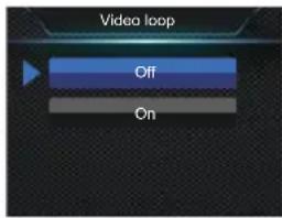 Video loop Off On