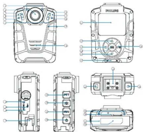 Technical diagram of a device's internal components with numbered labels for identification and assembly reference.
