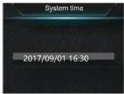 System time 2017/09/01 16:30