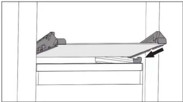 LIEBHERR IXRFW 5106 - Introducerea / extragerea plăcii de sticlă sub/de sub sertar\* - 2